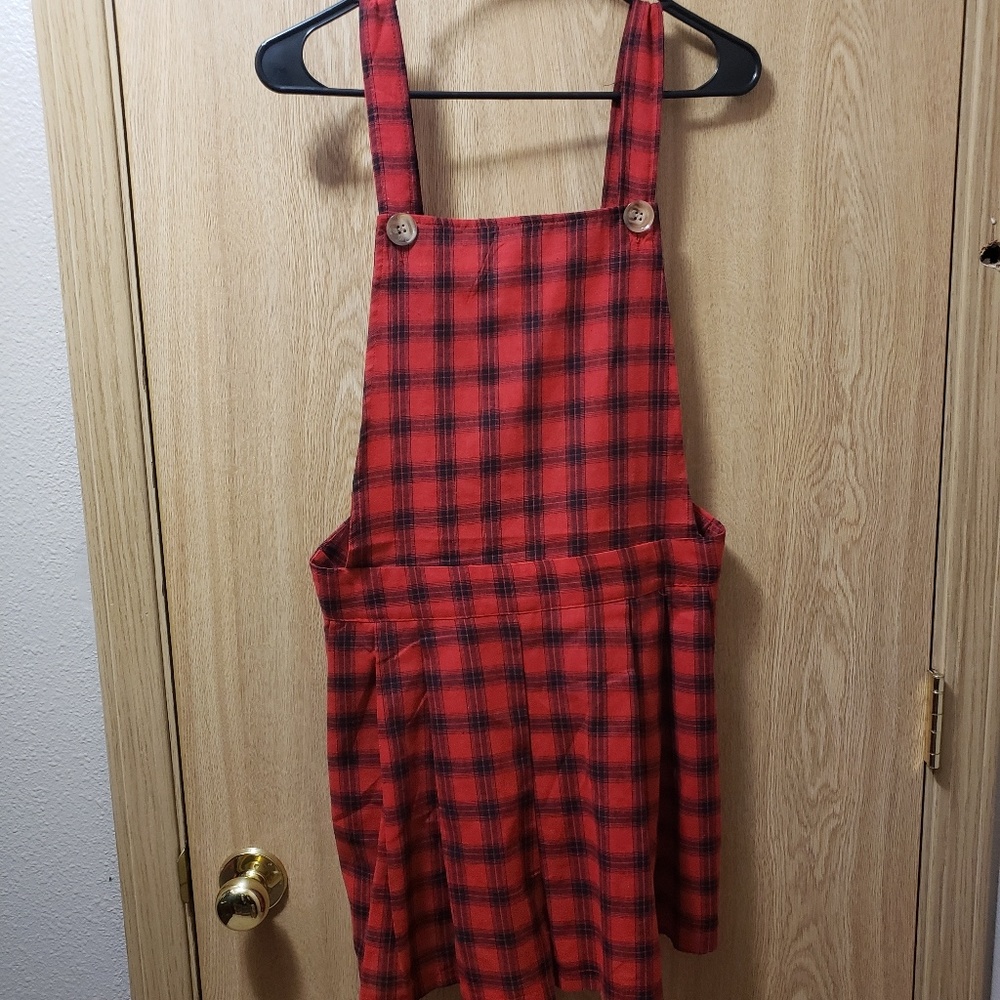 ❌SOLD❌ Missguided plaid pinafore/romper